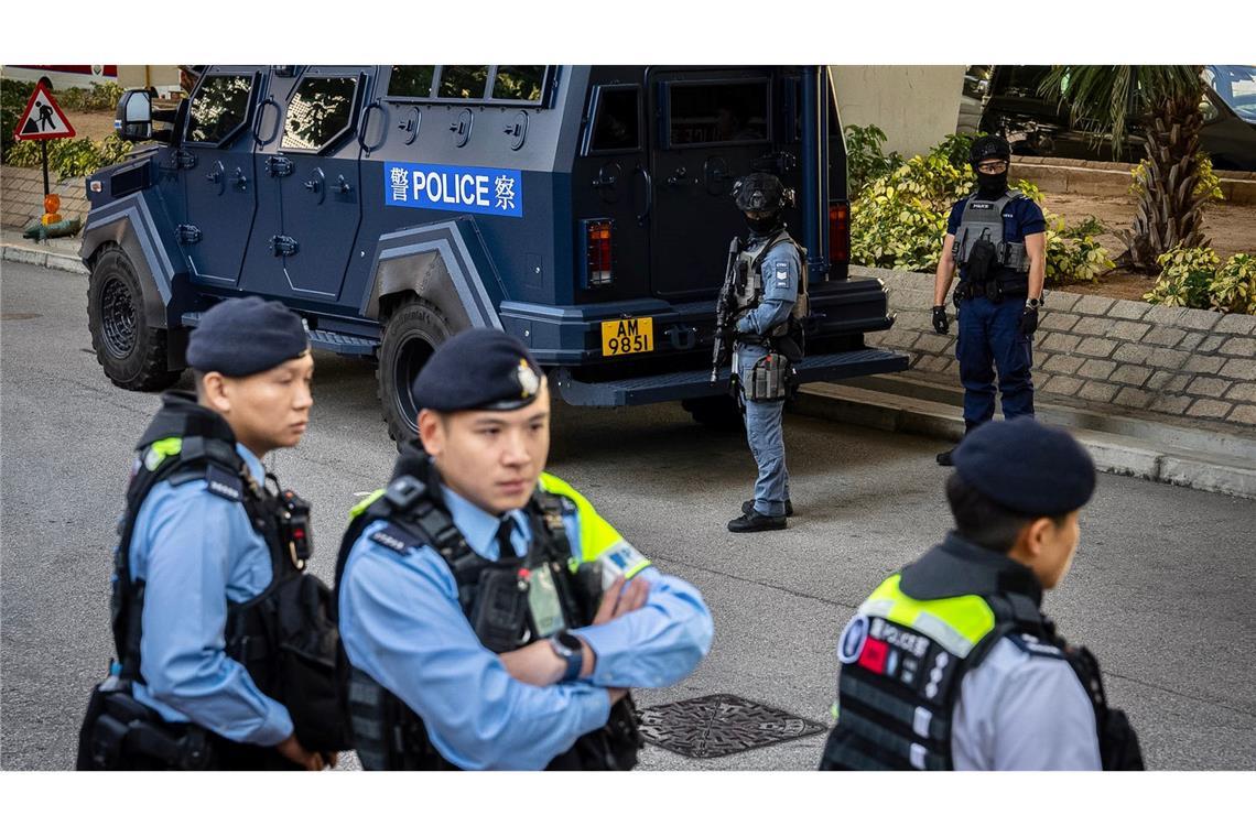 Die Polizeipräsenz vor dem Gericht war hoch.