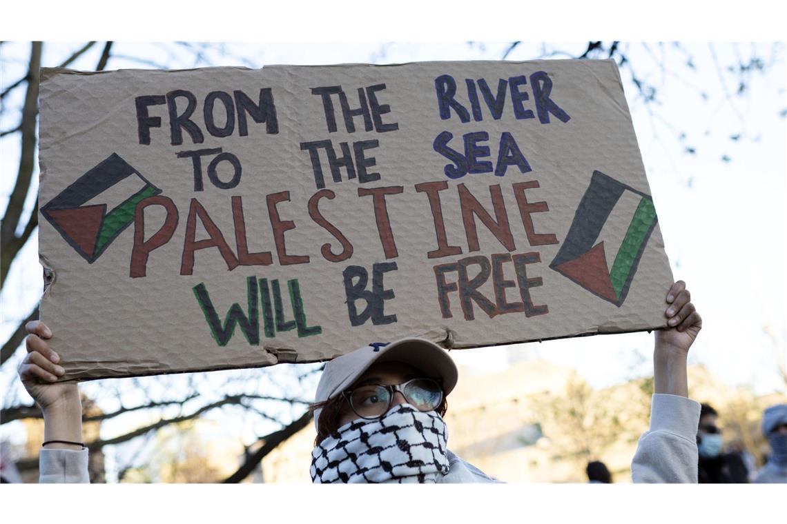 Umstrittene Pro-Palästina-Parole wird Fall für BGH Die Pro-Palästina-Parole „From the river to the sea, palestine will be free“ wird zum Fall für BGH (Symbolfoto).