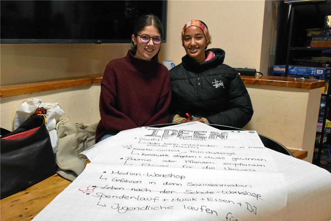 Die Schülerinnen Jana Bay und Sarah Mies haben die Idee eines Fotowettbewerbs ausgearbeitet. Foto: Elisabeth Klaper