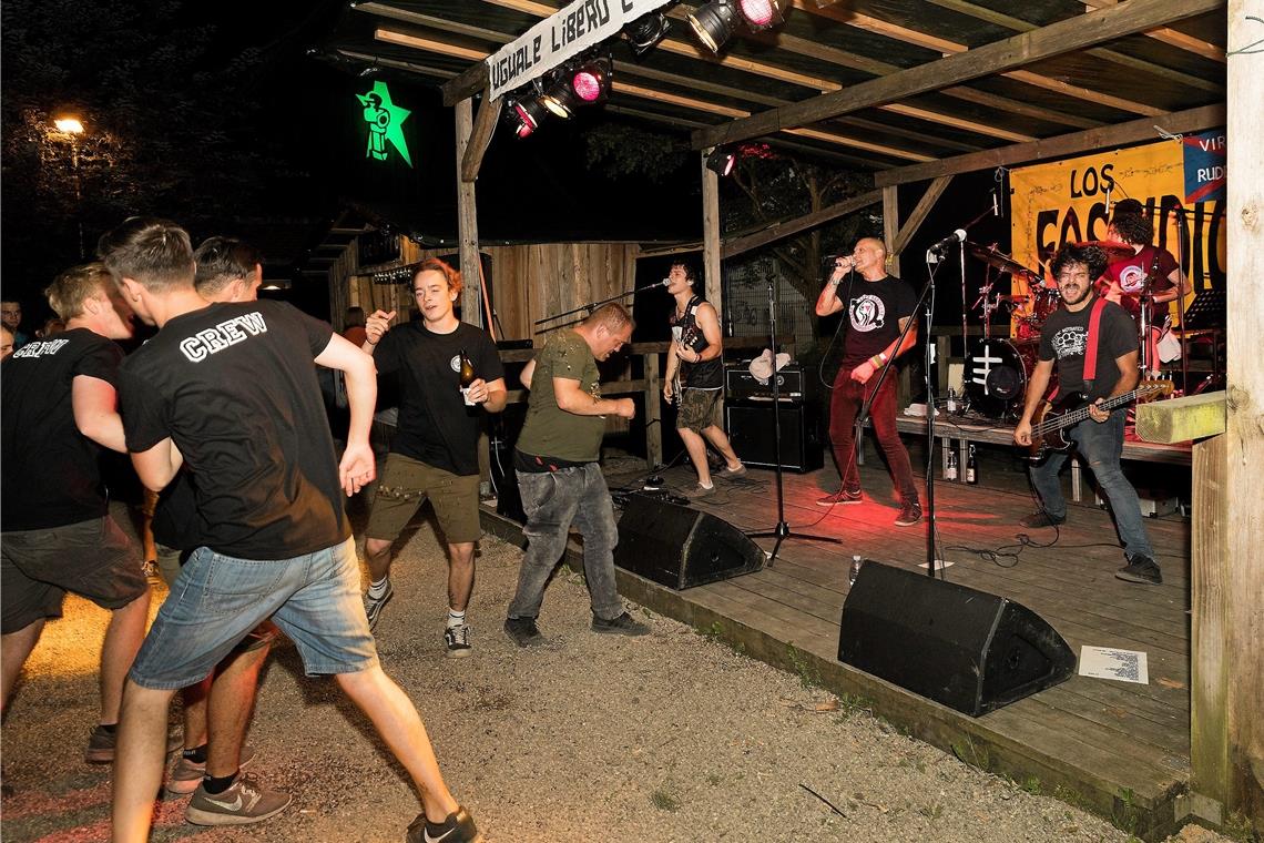 Gelungene Gratwanderung Die Street-Punk-Band Los Fastidios aus Verona war die Hauptgruppe beim Open-Air-Konzert zum 45. Geburtstag des Jugendzentrums. Da ging bei den Besuchern so richtig der Punk ab. Archivfoto: Jörg Fiedler