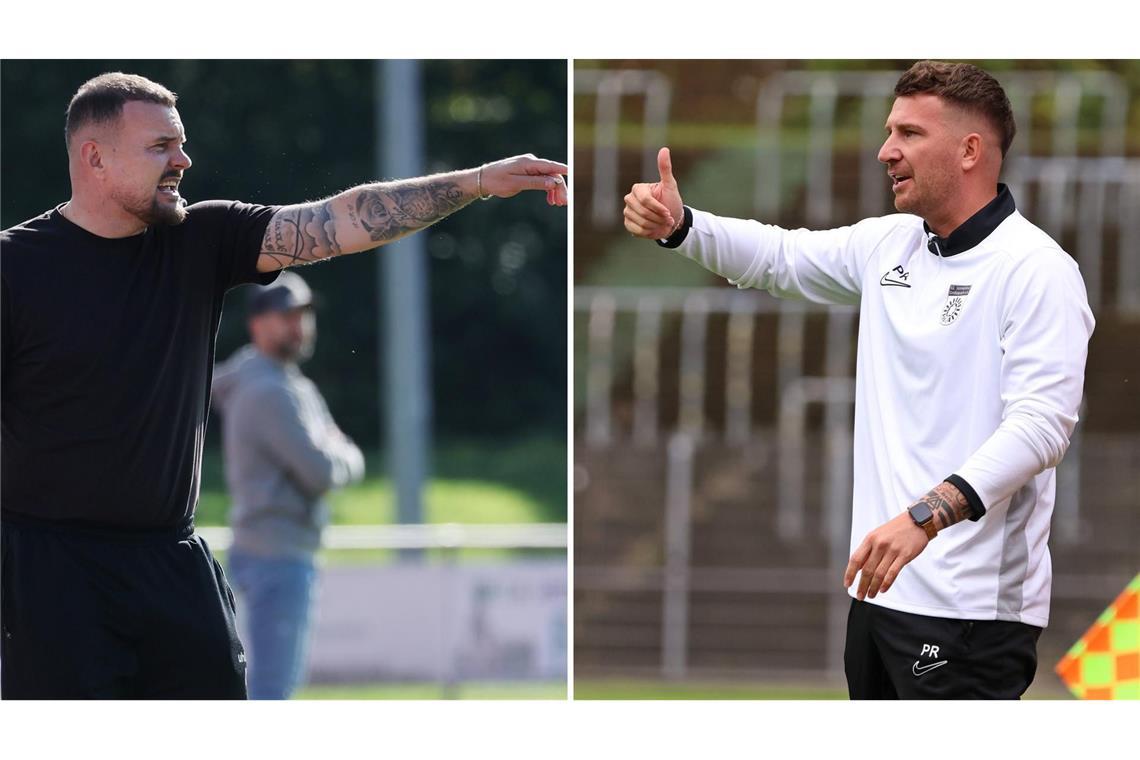 SGV Freiberg und SG Sonnenhof Großaspach im WFV-Pokal-Einsatz Die Trainer Kushtrim Lushtaku (Freiberg/li.) und Pascal Reinhardt (Großaspach) kämpfen mit ihren Teams um den Einzug ins Viertelfinale.
Fotos: Baumann/IMAGO/Eibner-Pressefoto/Bernd Leitner