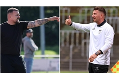 Die Trainer Kushtrim Lushtaku (Freiberg/li.) und Pascal Reinhardt (Großaspach) kämpfen mit ihren Teams um den Einzug ins Viertelfinale. 

Fotos: Baumann/IMAGO/Eibner-Pressefoto/Bernd Leitner