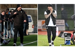 Die Trainer Kushtrim Lushtaku (SGV Freiberg) und Pascal Reinhardt (SG Sonnenhof Großaspach) können zufrieden sein.

Baumann; Imago/Ulmer