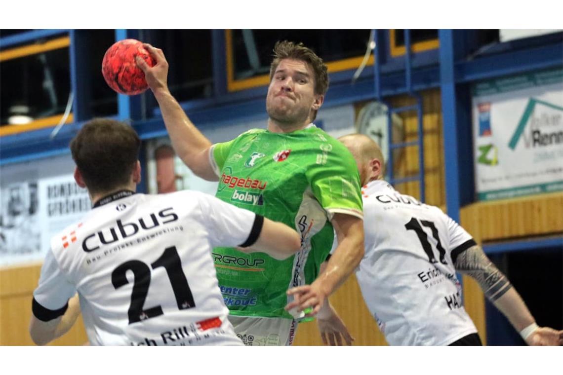 Die TSF Ditzingen unterlagen in dieser Saison erstmals in der eigenen Halle: Malte Bartels (gegen die Bottwar SG) übernahm nach Rot für Luis Hönninger die Rolle des Spielmachers.