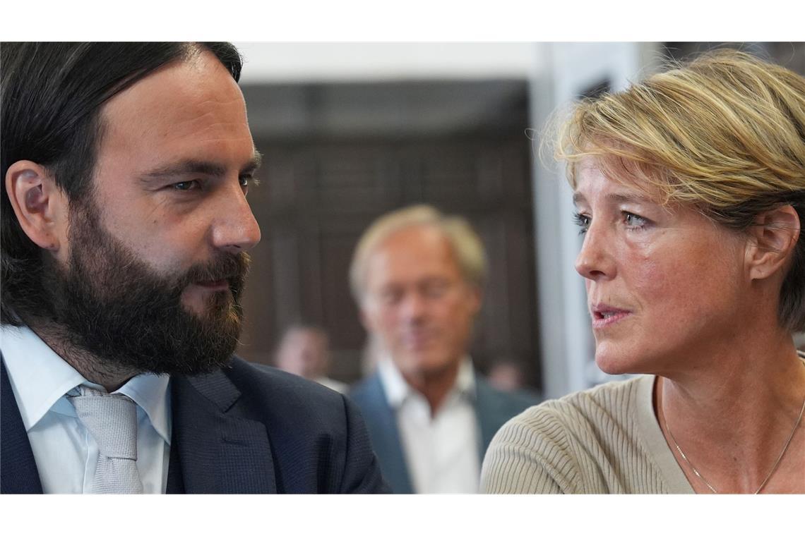 Die Unternehmerin Christina Block und ihr Verteidiger Ingo Bott.