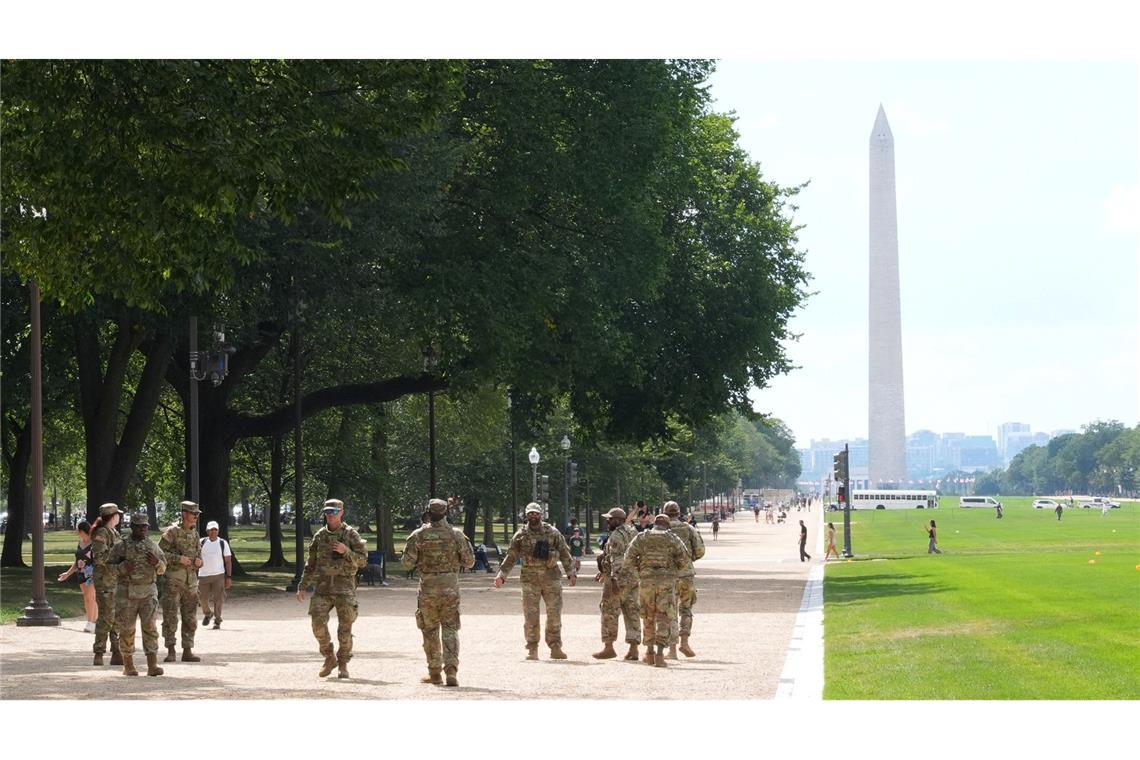 Washington verklagt US-Regierung wegen Eingriff bei Polizei Die US-Regierung hat Washington unter Bundeskontrolle gestellt - die Nationalgarde patrouilliert durch die Hauptstadt.