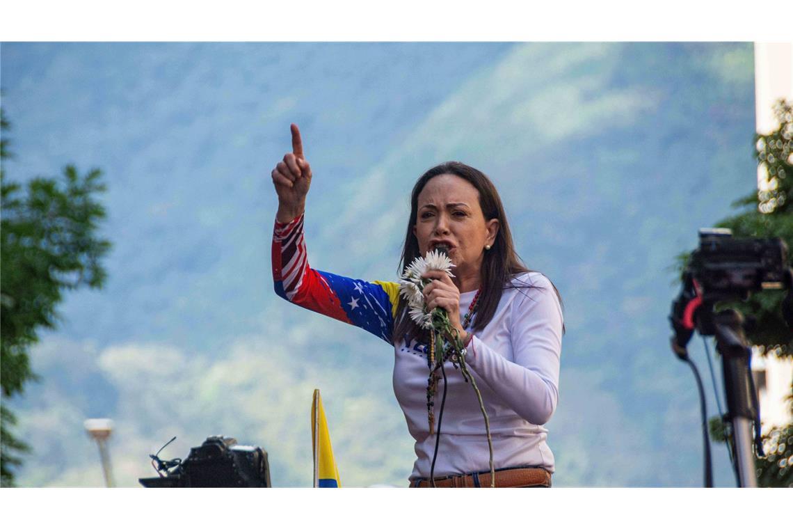 Bundesregierung gratuliert Maria Corina Machado Die venezolanischen Oppositionellen Maria Corina Machado gewinnt den diesjährigen Friedensnobelpreis. (Archivbild)