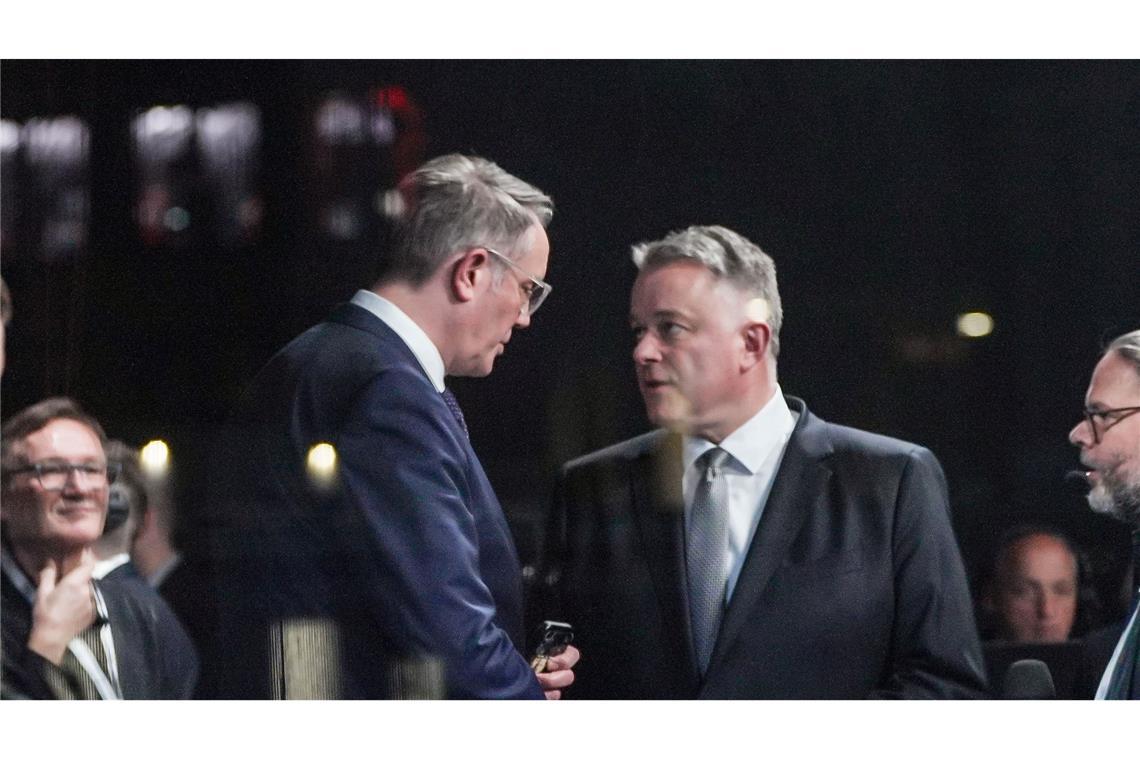 Die Verhandlungsführer Alexander Schweitzer (SPD/links) und Gordon Schnieder (CDU) sind übereingekommen. (Archivbild)