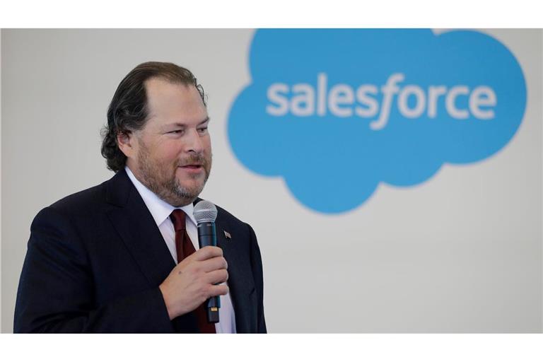 Die Vision von Salesforce-Chef Marc Benioff ist, den Kundendienst mit Hilfe von KI umzukrempeln. (Archivbild)