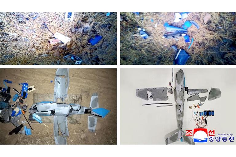 Die von der staatlichen Nachrichtenagentur KCNA publizierten Fotos sollen den Abschuss der südkoreanischen Überwachungsdrohne zeigen.