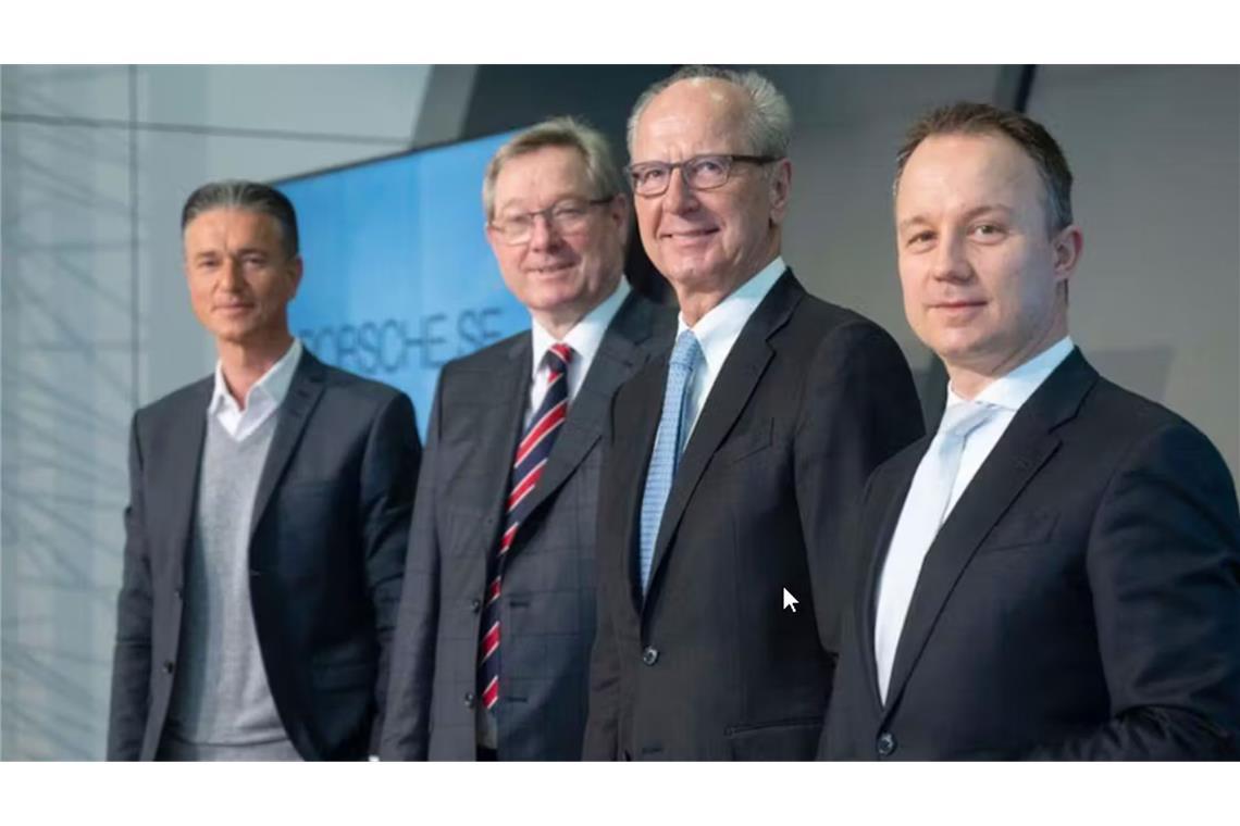Porsche SE ist einziger Dax-Konzern ohne Frau im Vorstand Die Vorstände der Porsche SE (von links): Lutz Meschke, Manfred Döss, Vorsitzender Hans Dieter Pötsch und Johannes Lattwein.