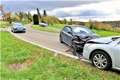 Die VW-Fahrerin wurde bei dem Unfall verletzt. Fotos: 7aktuell.de/Kevin Lermer