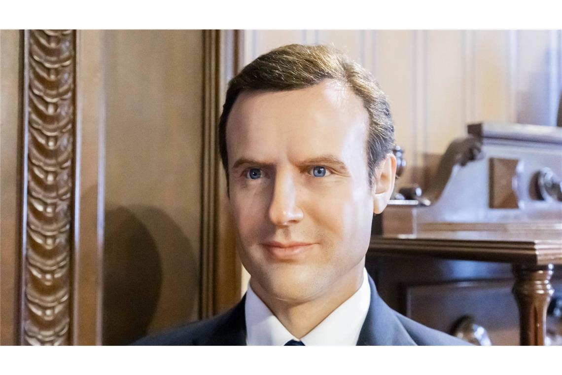 Macrons Wachsfigur gestohlen: Protest gegen Russlandgeschäfte Die Wachsfigur von Präsident Emmanuel Macron hat einen Wert von 40 000 Euro (Symbolbild).