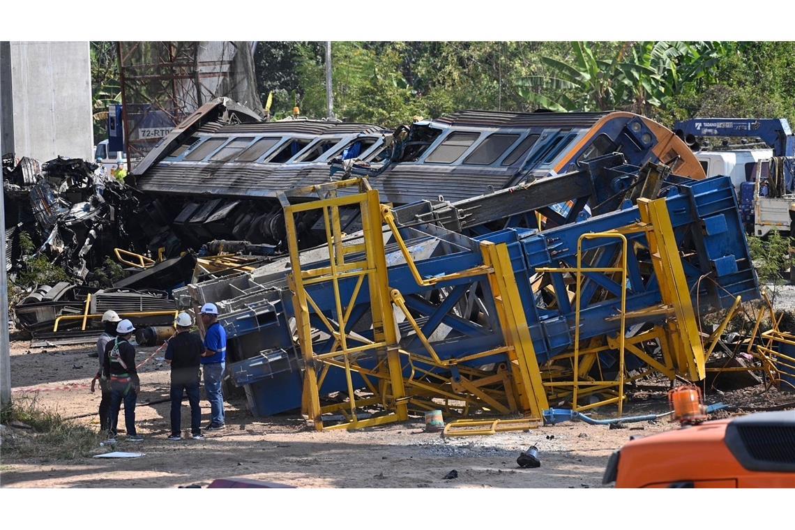 Die Waggons stürzten bei dem Unglück um.