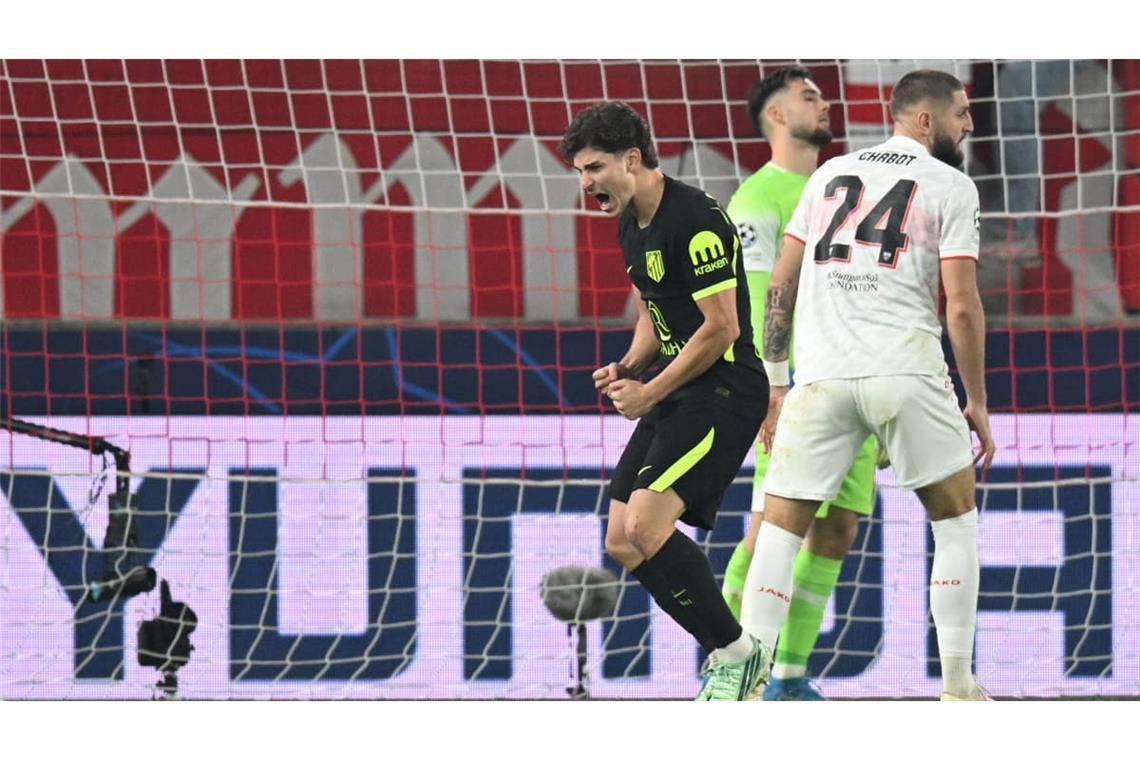 Die zweite Hälfte ist gerade mal zwei Minuten alt, und schon kassiert der VfB den Ausgleich. Torschütze: Julián Álvarez