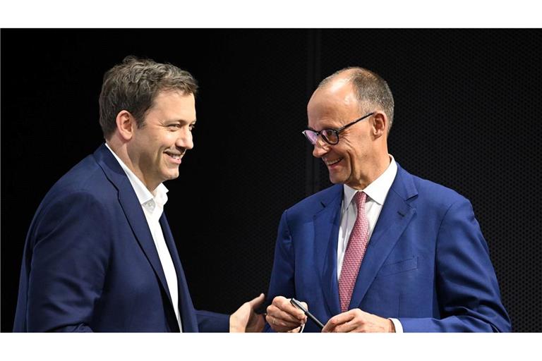 Diese beiden sollen an der Spitze des Kabinetts stehen: Lars Klingbeil (SPD) als Vizekanzler, Friedrich Merz (CDU) als Bundeskanzler.