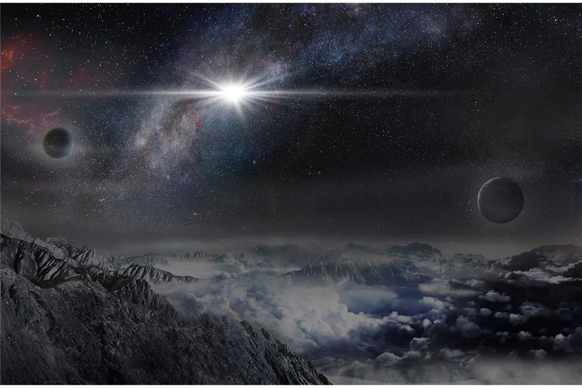 Diese künstlerische Darstellung der Kavli Foundation von Januar 2016 zeigt die hell aufstrahlende Supernova ASASSN-15lh.