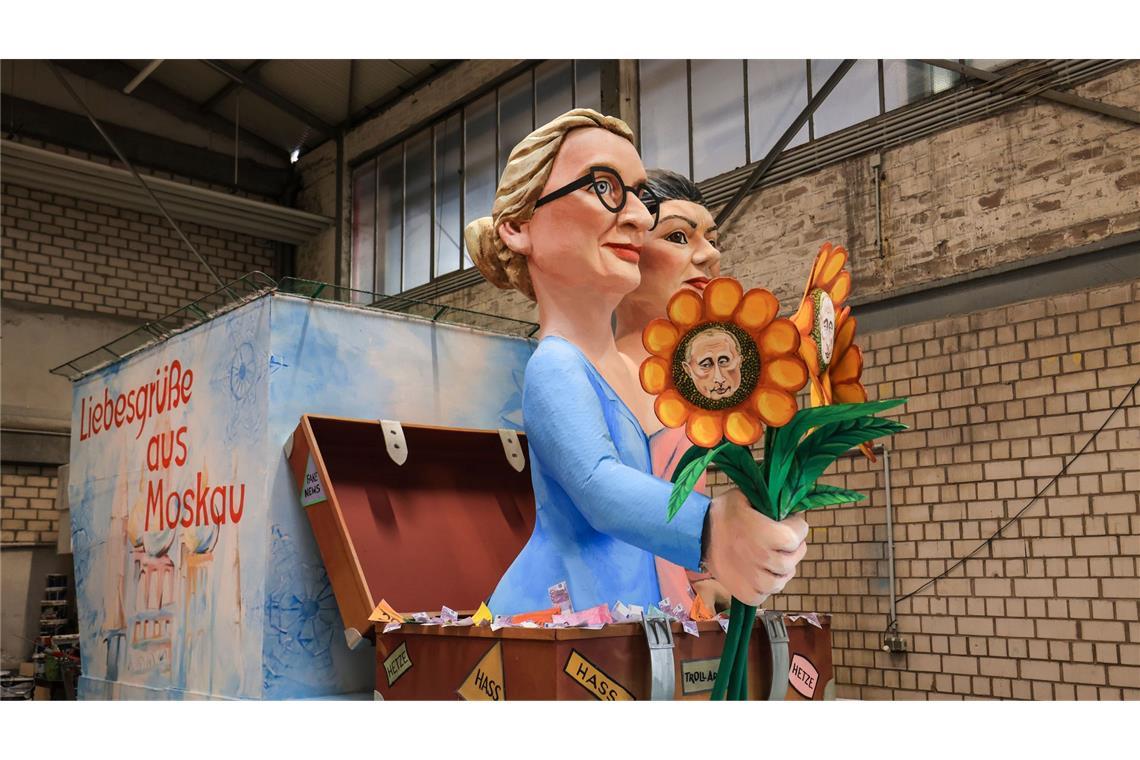 BKA zu Karneval: Keine konkreten Hinweise auf Anschlagspläne Dieser Motivwagen soll beim diesjährigen Rosenmontagszug in Köln die Jecken erheitern.