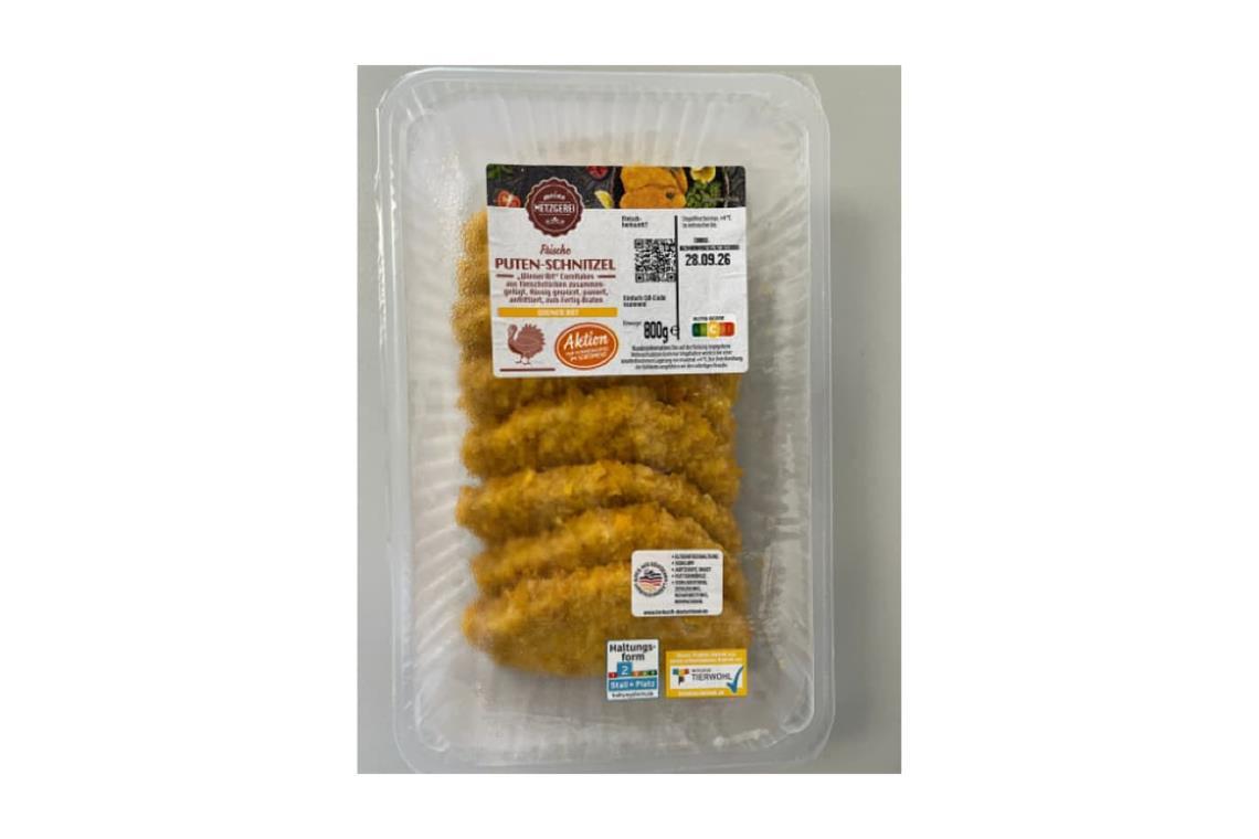 Dieses Putenschnitzel ist betroffen.