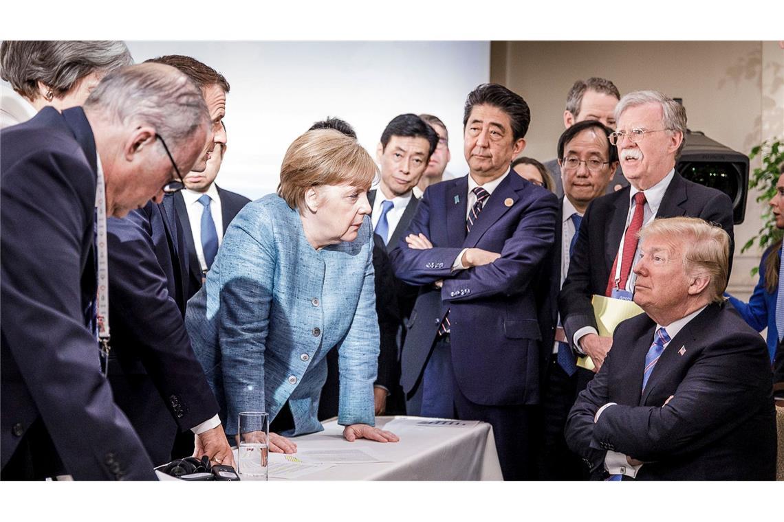 G7-Gipfel mit Trump: Das Fiasko von Kanada 2018 Dieses von der Bundesregierung verbreitete Bild des Fotografen Jesco Denzel wurde damals in sozialen Netzwerken viel kommentiert. (Archivbild)
