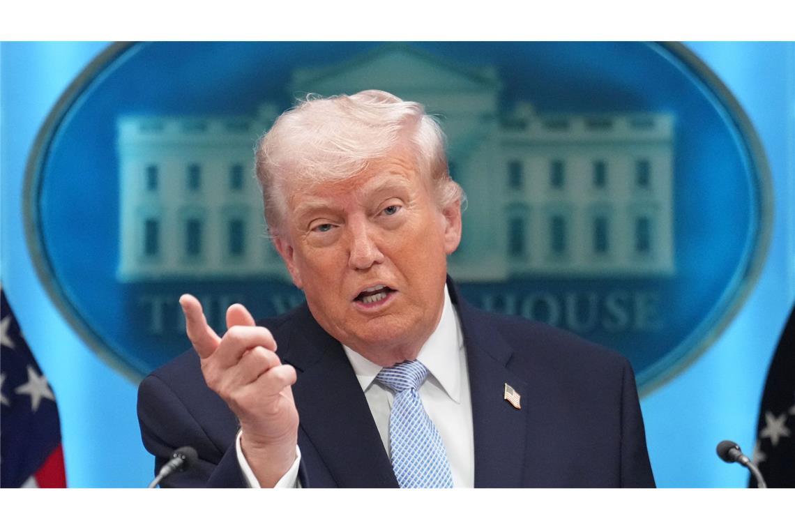 Donald Trump bei einer Pressekonferenz im Weißen Haus in Washington