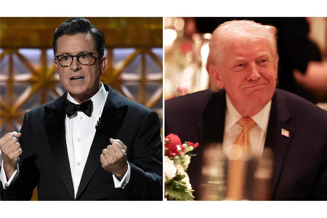 Donald Trump feuert gegen Late-Night-Show-Moderator Colbert (Archivbilder).