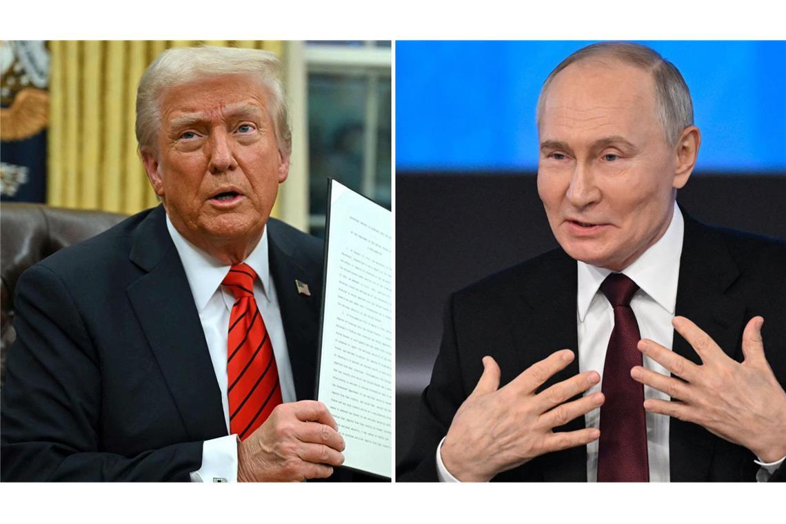 Trump spricht mit Putin und startet Ukraine-Verhandlungen Donald Trump (links) und Wladimir Putin wollen Gespräche über die Zukunft der Ukraine führen. (Archivbilder)