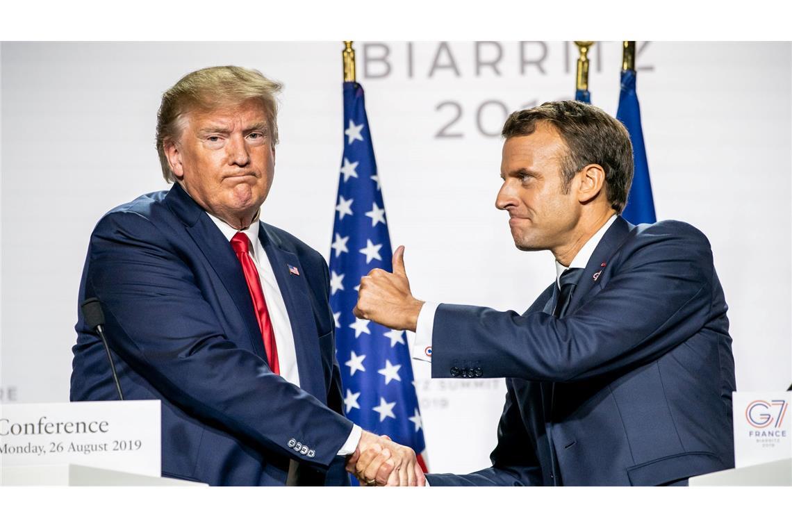 Trump und Macron planen bilaterales Treffen in Paris Donald Trump will seinen Besuch in Paris zur Notre-Dame-Wiedereröffnung auch für ein bilaterales Treffen mit Emmanuel Macron nutzen. (Archivbild)