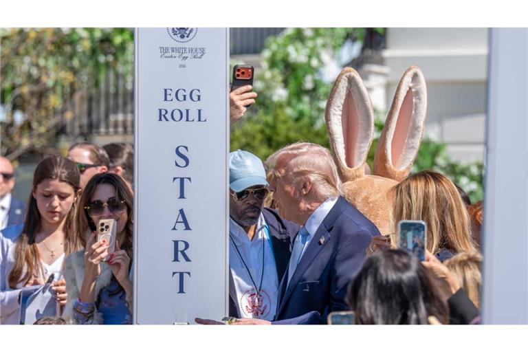 Donald und Melania Trump beim österlichen Eierwettlauf.