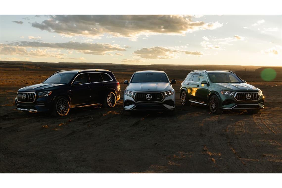 Drei AMG-Modelle – viel PS-Spaß: GLS 63, GLE 63 S Coupé und GLE 63 S beschleunigen in unter 5 Sekunden auf 100 km/h.