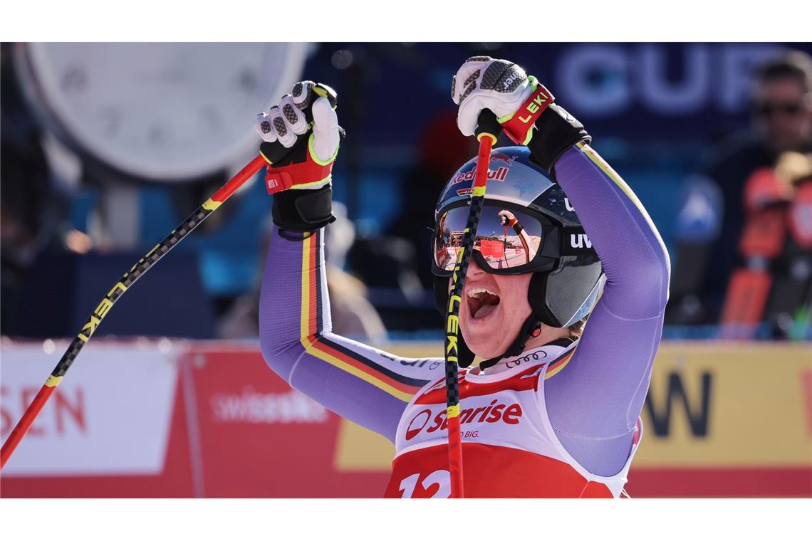 Dritter Weltcup-Sieg der Karriere: Emma Aicher sorgte in St. Moritz für Furore.