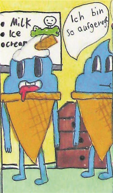 Junge Talente stellen aus Ein Ausschnitt des pfiffigen Comics von Patrick Gruschka, zwölf Jahre.