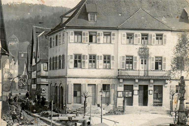 Ein Großprojekt in Zeiten der Inflation: Die Kanalisation der Innenstadt wurde 1923 in Murrhardt umgesetzt. Foto : Archiv Carl-Schweizer-Museum