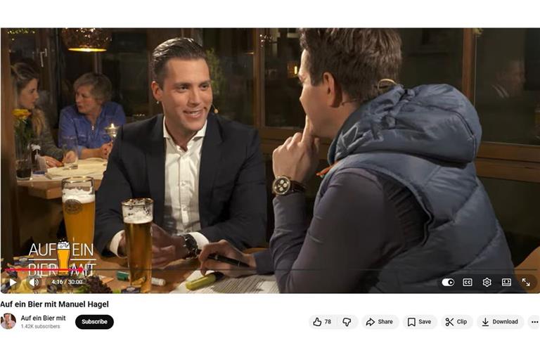 Ein im März 2018 veröffentlichtes Videointerview mit Manuel Hagel wird gerade heiß diskutiert.