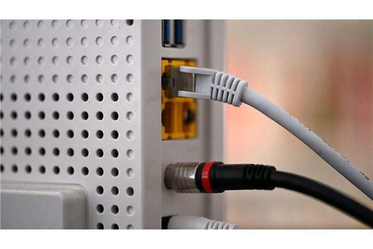 Ein LAN-Kabel in einem Router - mancherorts sind die Internetverbindungen besser geworden.