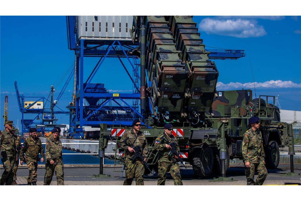 Ein Patriot-Flugabwehrsystem bei einer Bundeswehrübung - in dem System sind auch Vincorion-Komponenten verbaut.