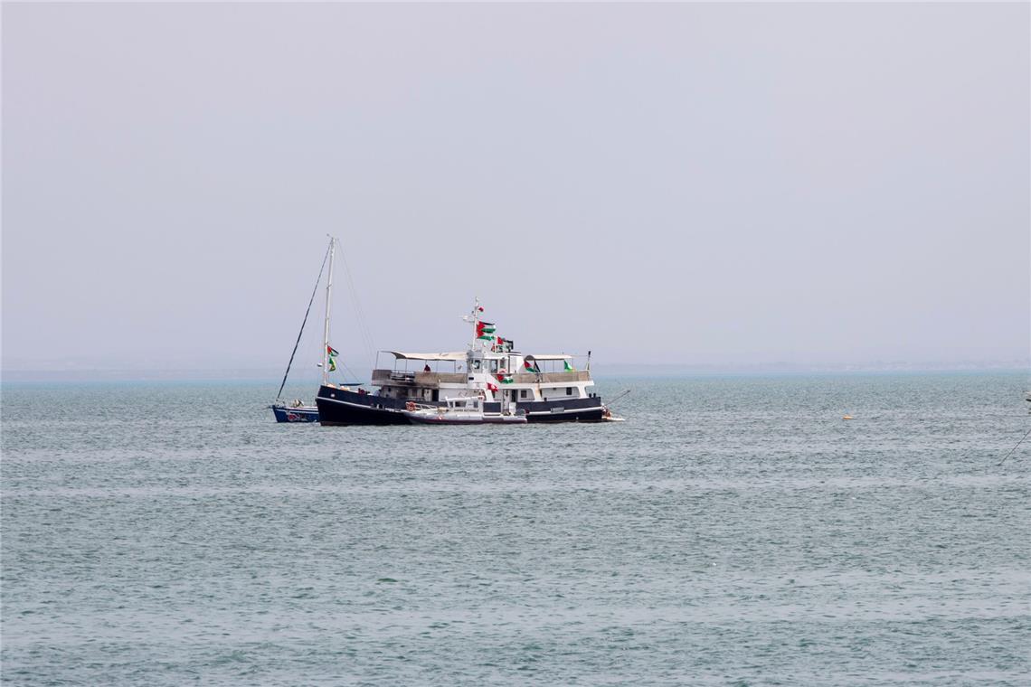 Ein Schiff der Global Sumud Flottille.