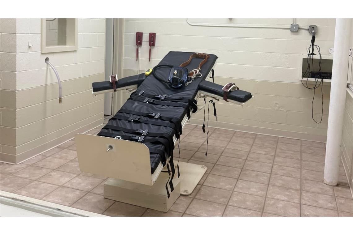 Ein undatiertes Foto, das vom U.S. District Court zur Verfügung gestellt wurde, zeigt die Hinrichtungsstätte in der neuen Hinrichtungskammer im Louisiana State Penitentiary.