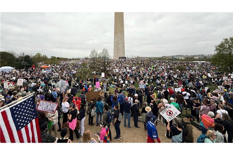 Eine große Demonstration gab es in der US-Hauptstadt Washington, unweit des Weißen Hauses.