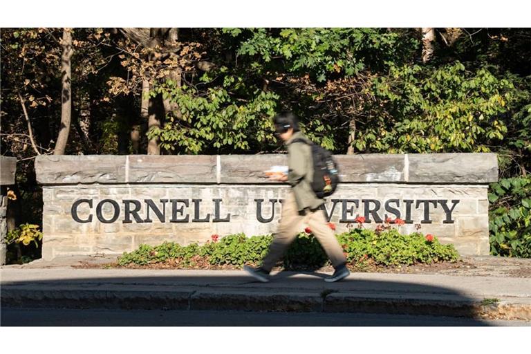 Eine Person geht über den Campus der Cornell University (Symbolbild).