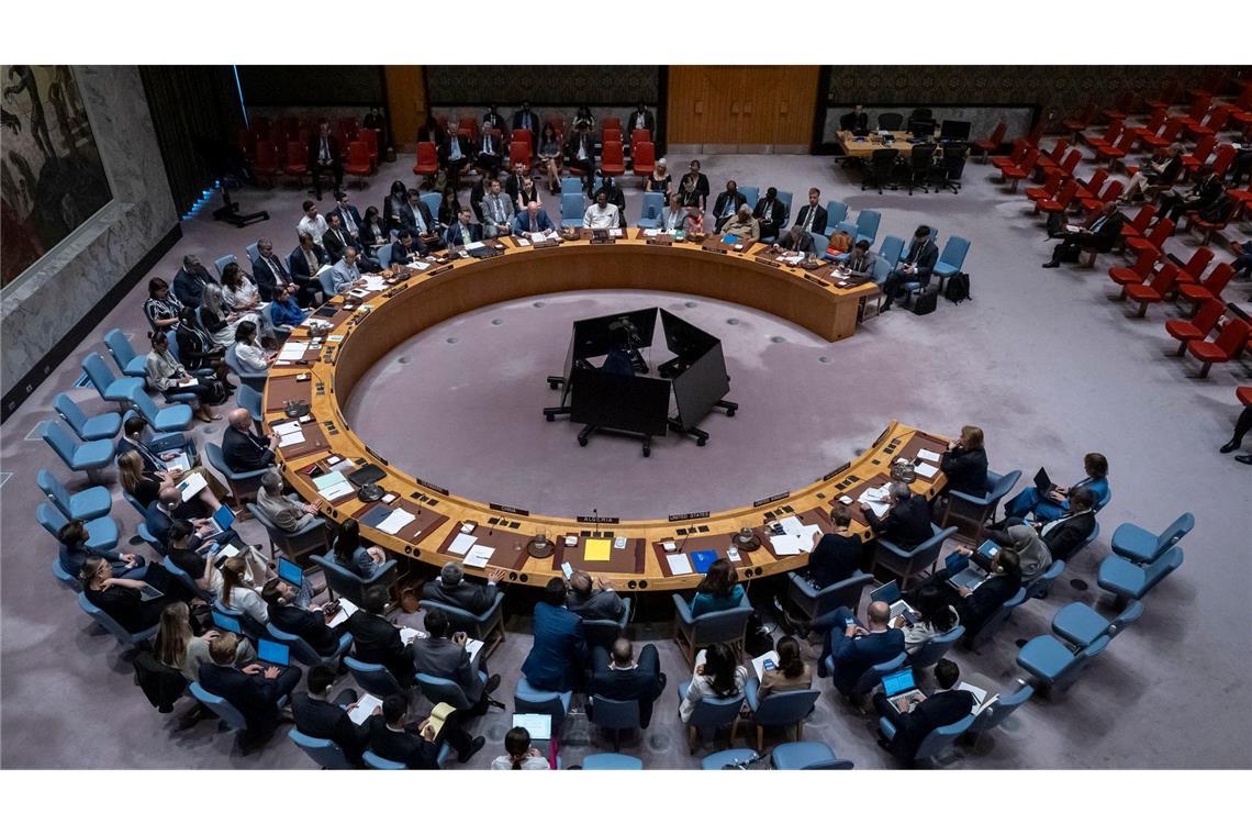 Bilder des Tages Eine Sitzung des UN-Sicherheitsrats findet im Hauptquartier der Vereinten Nationen statt.