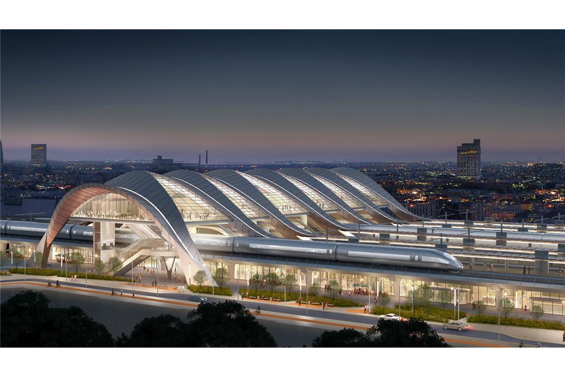 „Rail Baltica“ auf dem Abstellgleis? Eine Visualisierung zeigt, wie der Rigaer Bahnhof in Zukunft aussehen könnte.