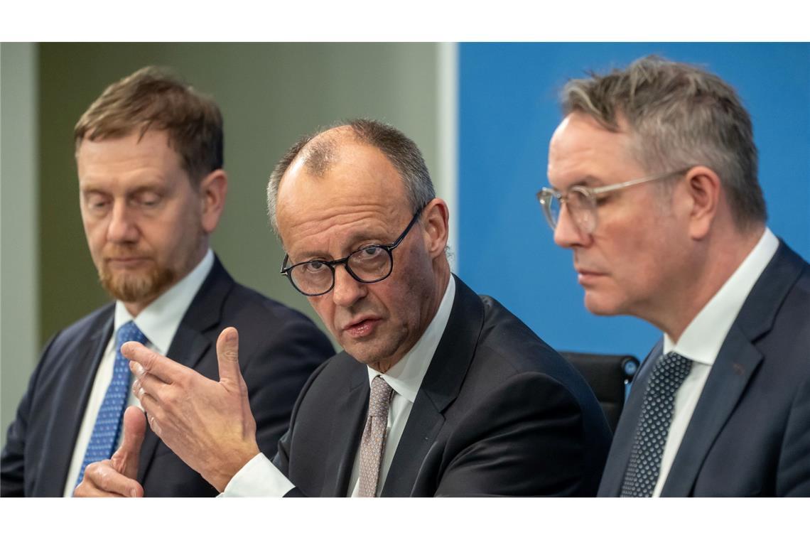 Einig beim einen Thema, zerstritten beim zweiten: Merz und die Ministerpräsidenten.