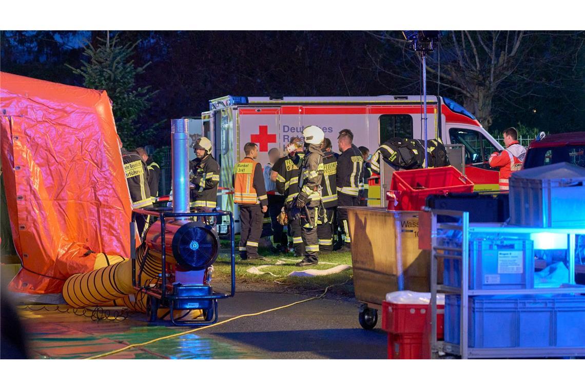 Einsatztkräfte sind im hessichen Runkel im Einsatz.