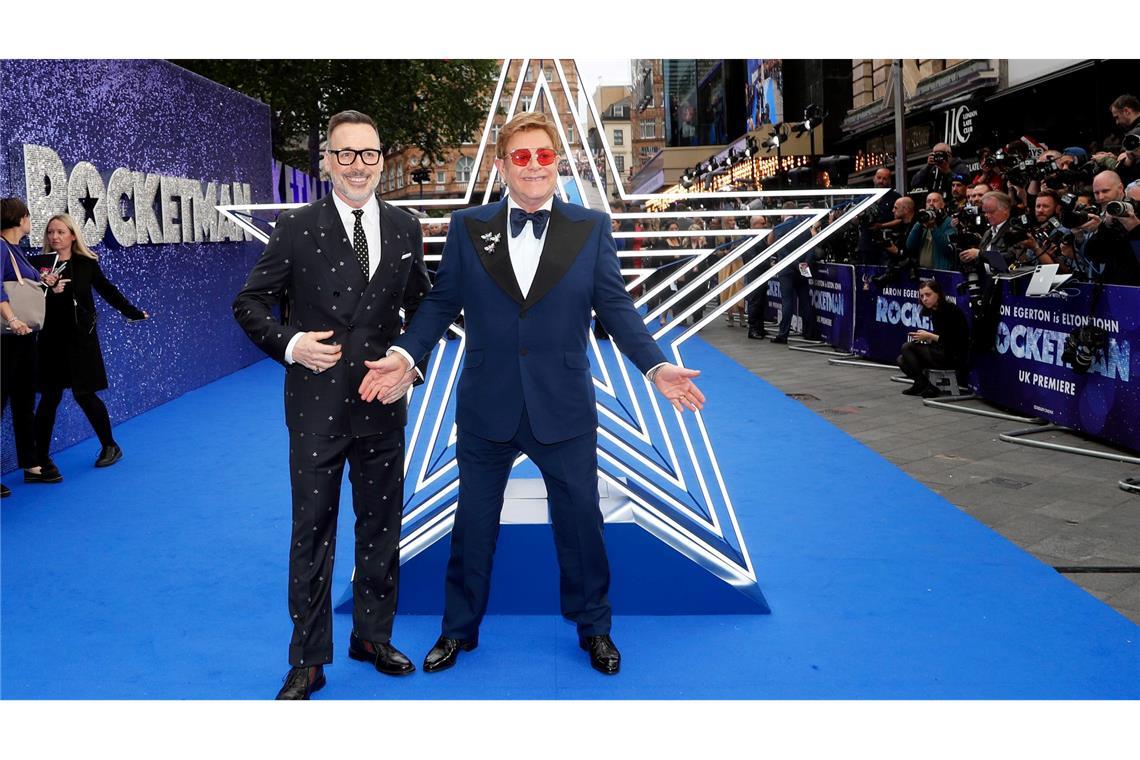 Elton John und sein Mann David Furnish bei einer "Rocketman"-Präsentation im Mai 2019 in London. (Archivbild)