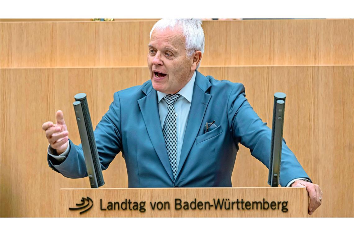 Emil Sänze AfD, MdL. 106. Plenarsitzung des Landtags von Baden-Württemberg. (Archivbild)