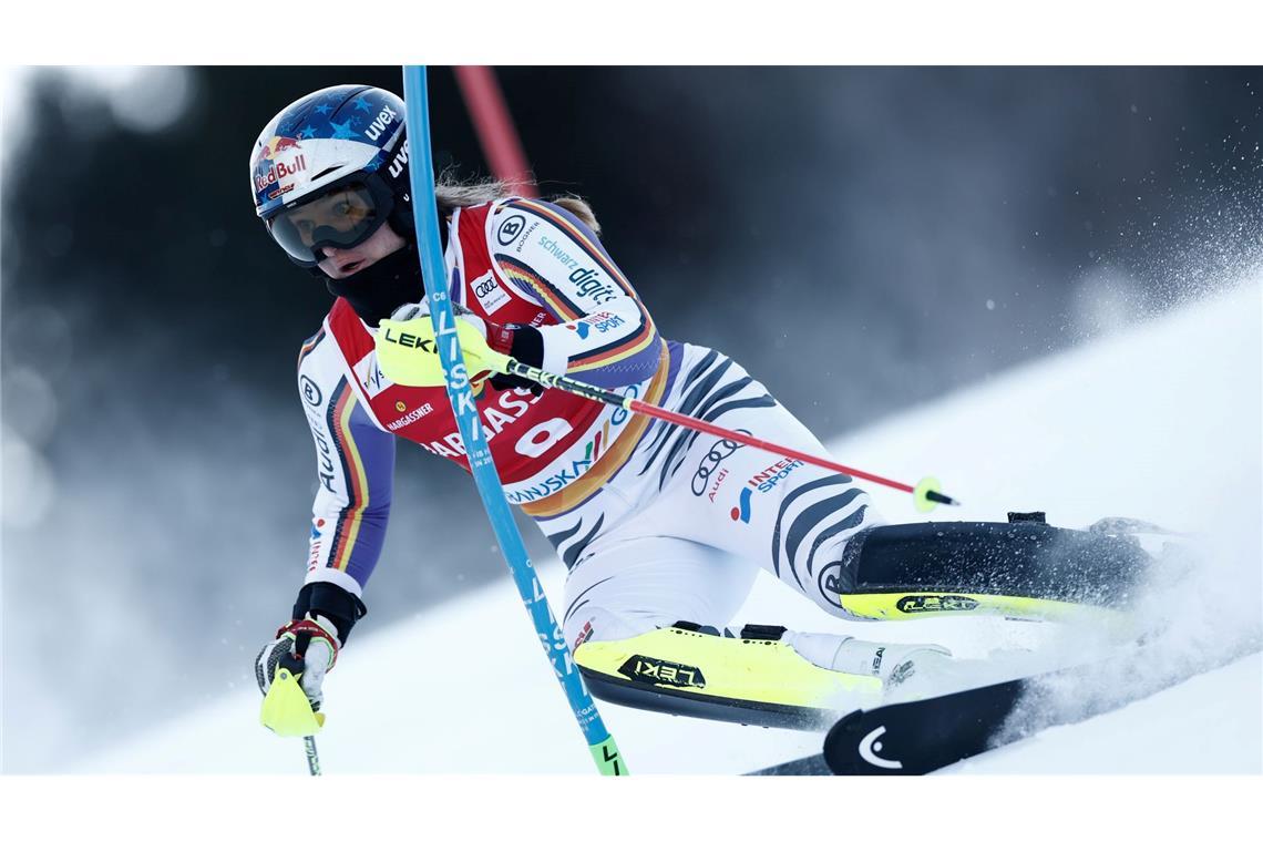 Emma Aicher belegte im Slalom von Kranjska Gora Rang acht.