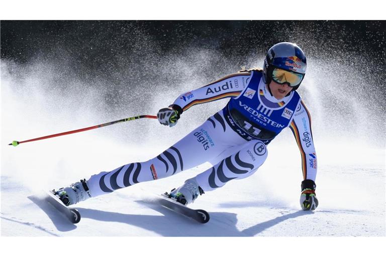 Emma Aicher raste auch in Val di Fassa auf das Podest.