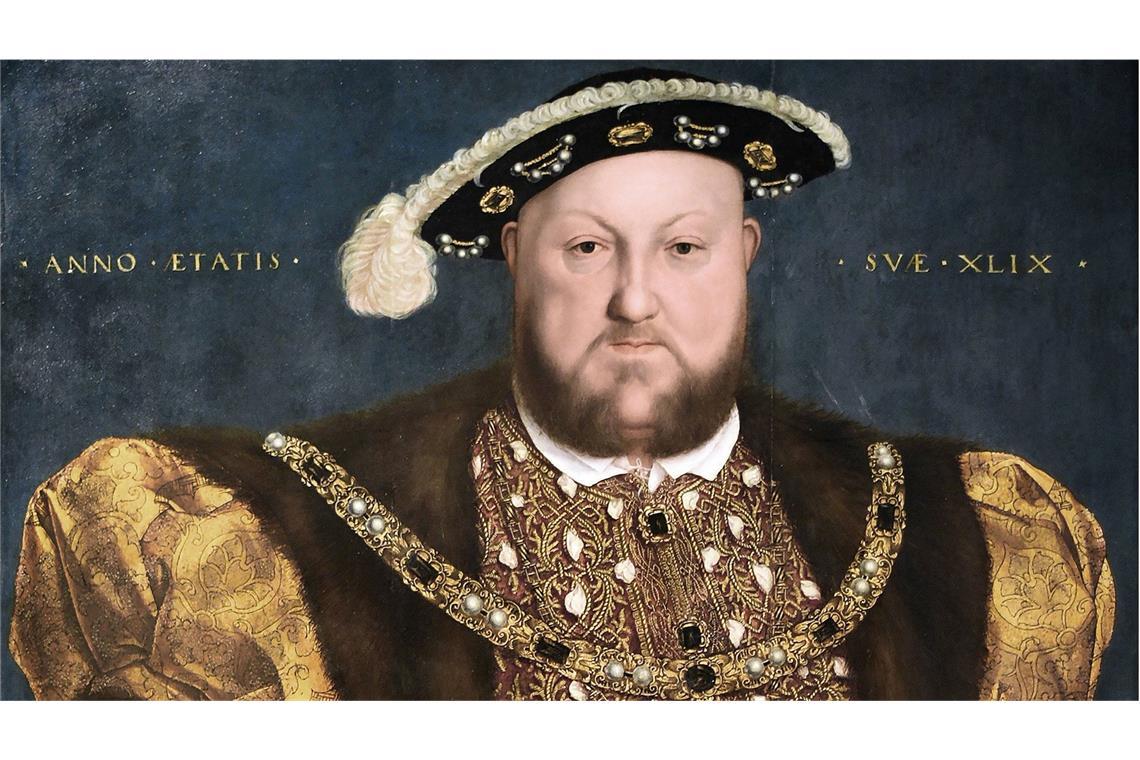 Heinrich VIII. aus dem Haus Tudor wird zum König von England gekrönt Englands König Heinrich VIII., gemalt von Hans Holbein dem Jüngeren im Jahr 1540.