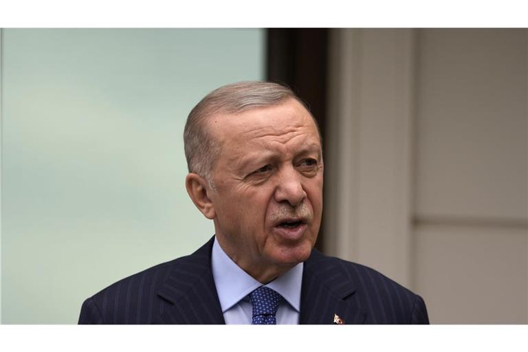 Erdogan bei einer Pressekonferenz.